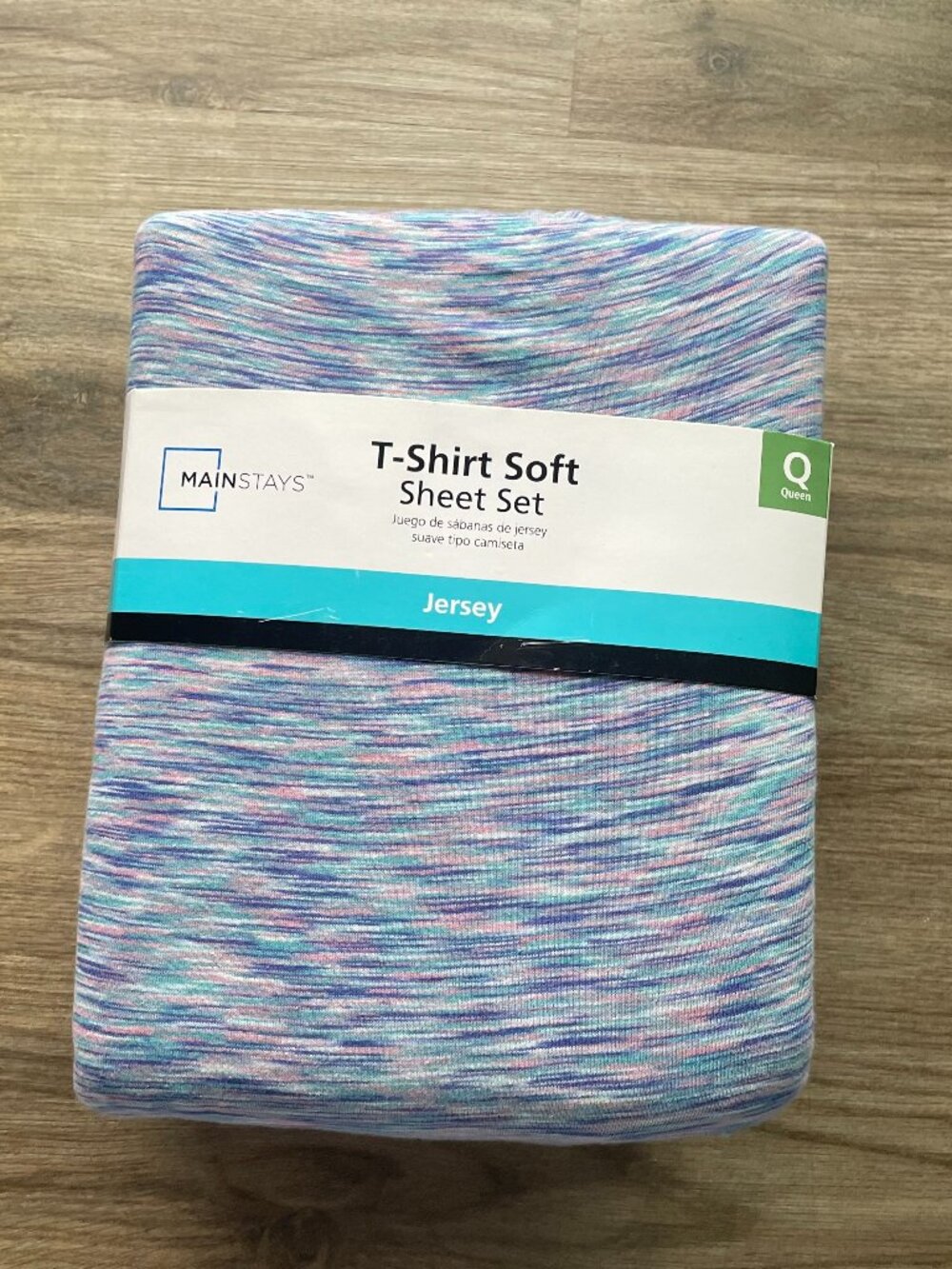 Mainstays 100% Cotton T-Shirt Soft Jersey Sheet Set – Queen; New